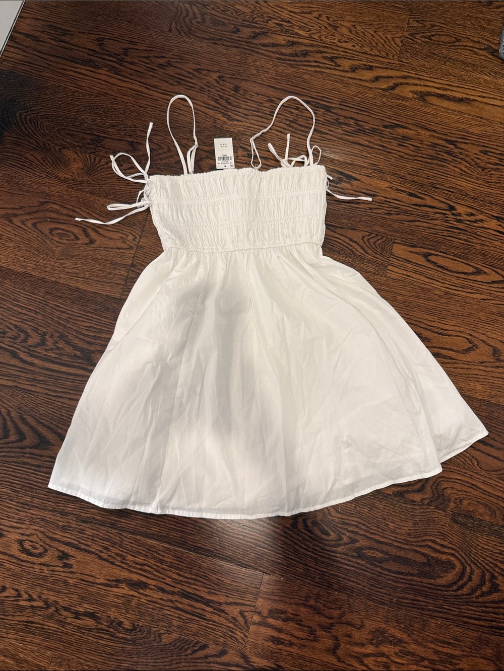 Abercrombie & Fitch White Smocked Sundress with Spaghetti Straps